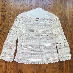 Etcetera White Crochet Lace Top